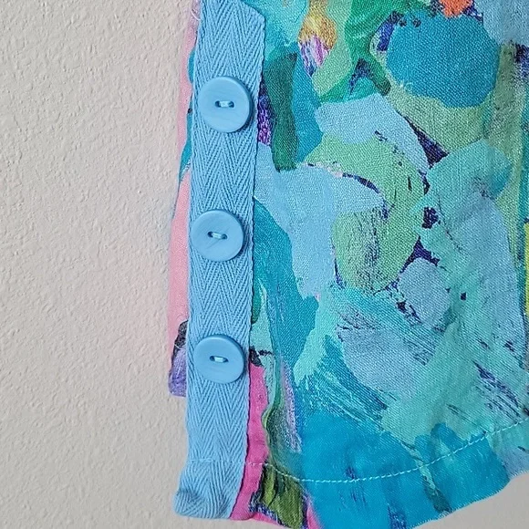 Claire Desjardins So Much Garden Sleeveless Tunic Button Down Size Large - Picture 3 of 8